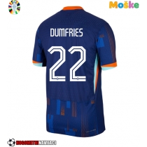 Moške Nogometnih dresov Nizozemska Denzel Dumfries #22 Gostujoči EP 2024 Kratki rokavi